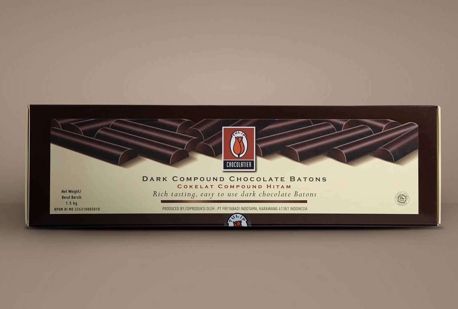 Jual cokelat compound hitam baton tulip cokelat